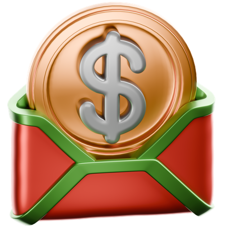 Christmas Money Envelope  3D Icon