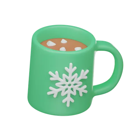 Christmas Mug With Transparent Background 3D Icon