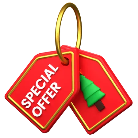 Christmas Offer 3 D Icon Illustration 3D Icon