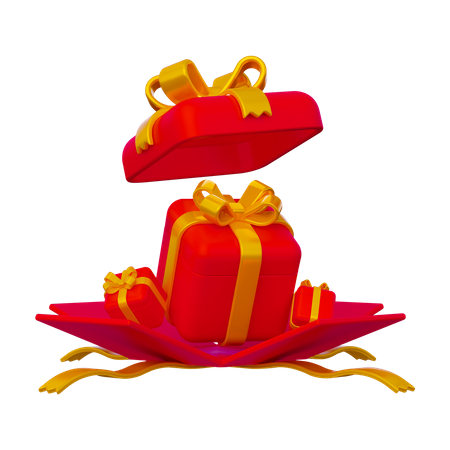Christmas open gift box 3D Icon