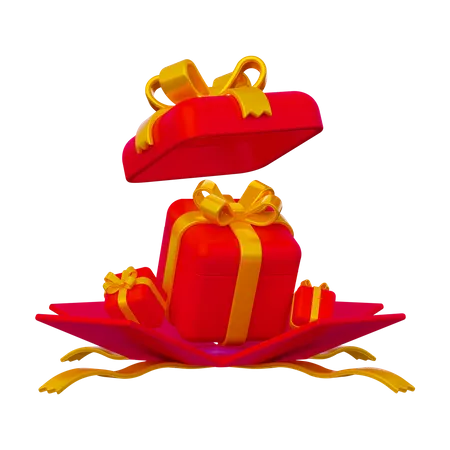 Christmas open gift box  3D Icon