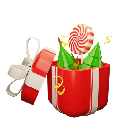 Christmas Open Giftbox  3D Icon