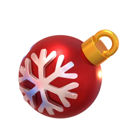 3 D Christmas Ornament With Snowflake Motif 3D Icon