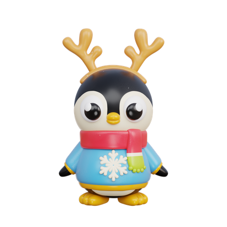 Christmas Penguin  3D Illustration