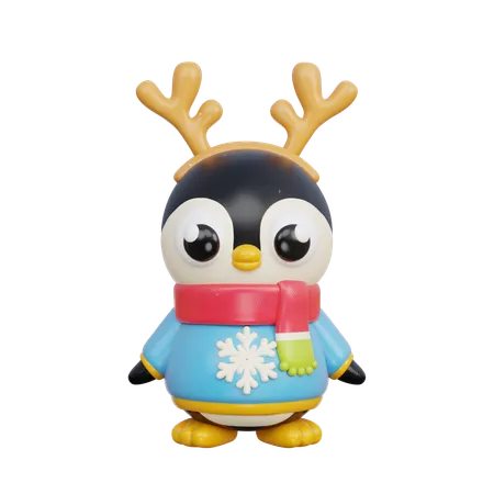 Christmas Penguin  3D Illustration