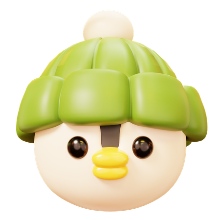 Christmas Penguin Head  3D Icon