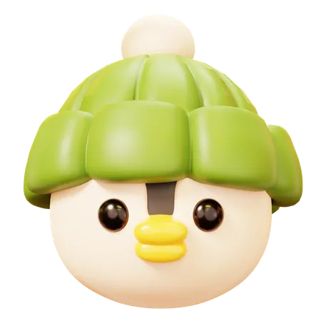 Christmas Penguin Head  3D Icon