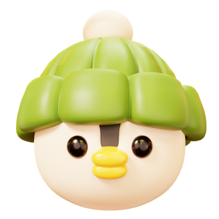 Christmas Penguin Head  3D Icon