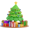 Christmas Pine Tree With Gift Boxes