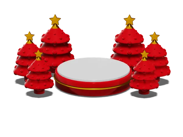 Christmas Podium  3D Illustration