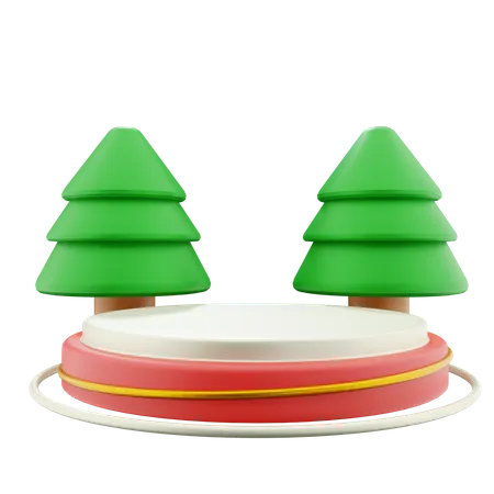 クリスマスの演壇  3D Icon