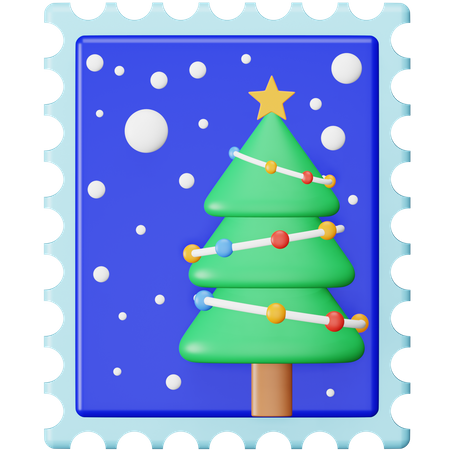 Christmas Postal Ticket 3D Icon