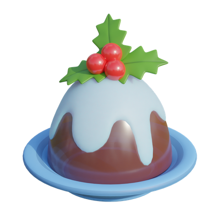 Christmas Pudding  3D Illustration