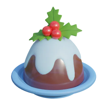 Christmas Pudding  3D Illustration