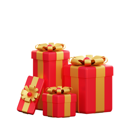 Christmas Red Giftbox 3D Illustration
