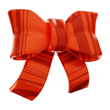 Christmas Red Ribbon 3D Icon