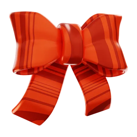Christmas Red Ribbon 3D Icon