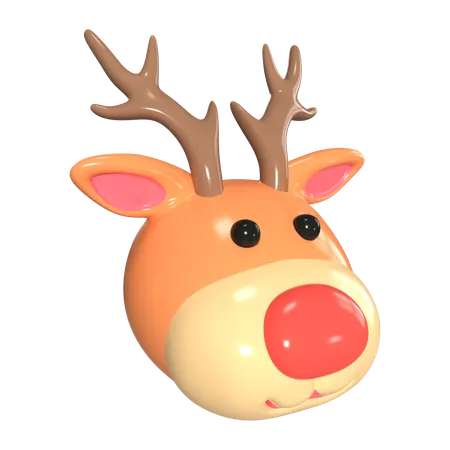 This Is Christmas Reindeer 3 D Render Illustration Icon It Comes As A High Resolution PNG File Isolated On A Transparent Background The Available 3 D Model File Formats Include BLEND OBJ FBX And GLTF 3D Icon