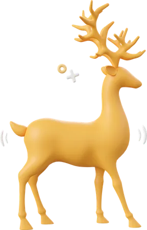 Christmas Reindeer Christmas Theme Elements 3 D Illustration 3D Icon