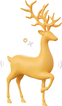 Christmas Reindeer Christmas Theme Elements 3 D Illustration 3D Icon