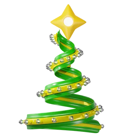 Christmas Ribbon With Lights 3 D Illustration 3D Icon