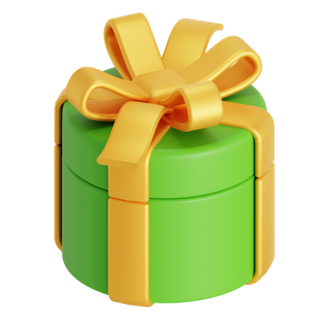 Christmas round gift  3D Icon