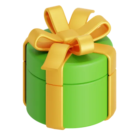 Christmas round gift  3D Icon