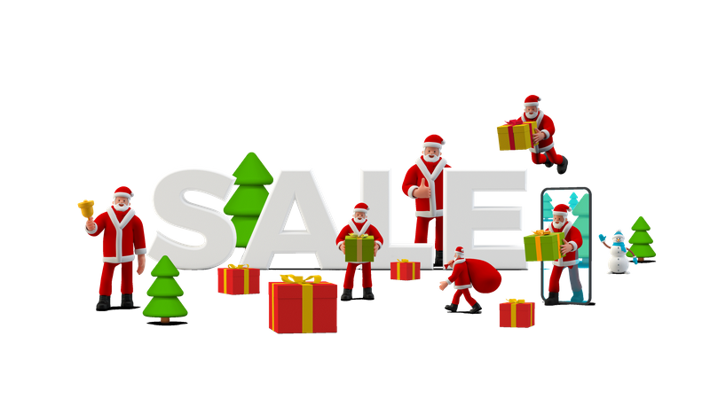 Christmas Sale 3D Illustration