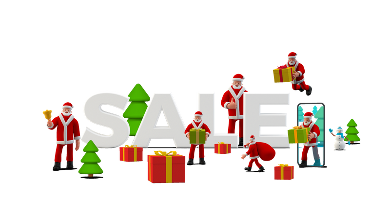 Christmas Sale  3D Illustration