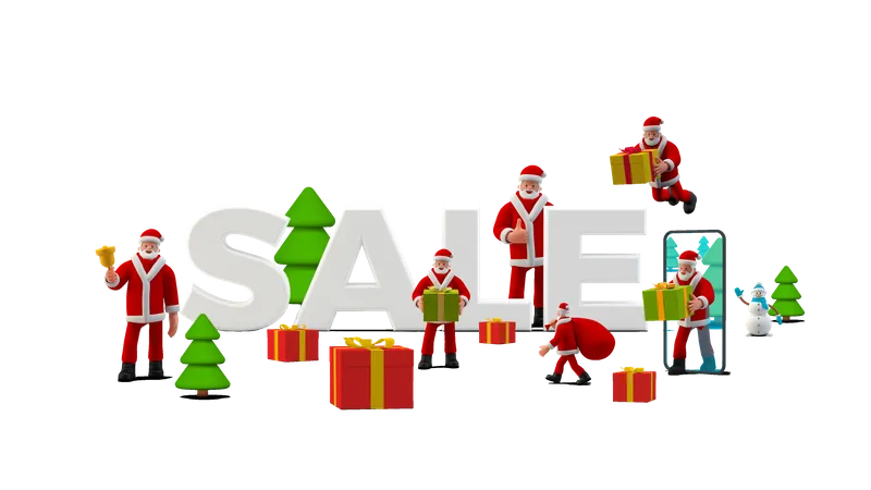 Christmas Sale  3D Illustration