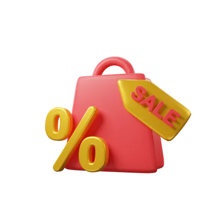 Shopping Bag Sale For Christmas Illustration 3 D Icon 3D Icon