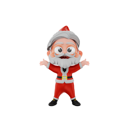 Christmas Santa Celebrating  3D Illustration