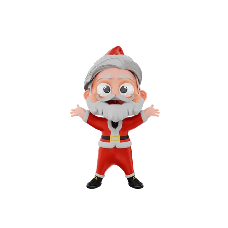 Christmas Santa Celebrating  3D Illustration