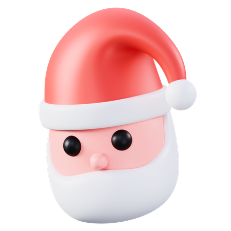 Christmas santa claus head  3D Icon
