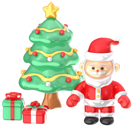 Christmas Santa Claus Scene  3D Icon