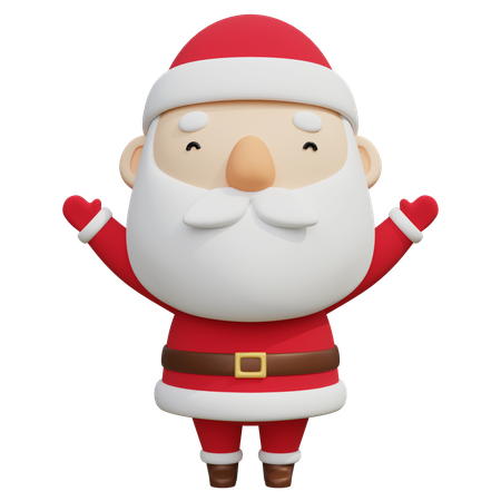 Christmas Santa Claus smiling and cheering  3D Icon