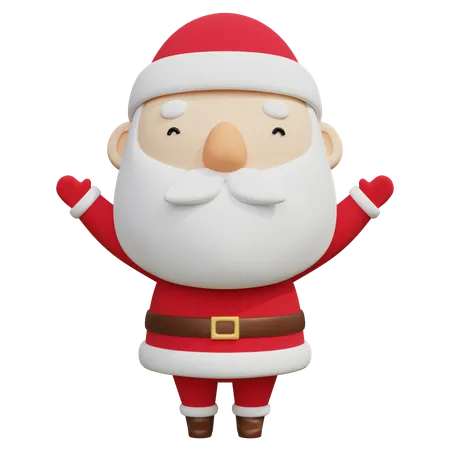 Christmas Santa Claus smiling and cheering  3D Icon