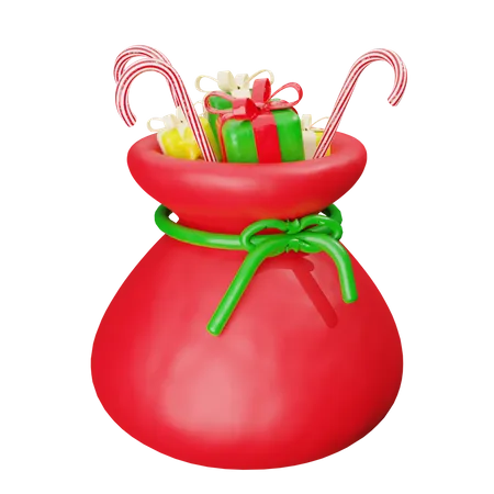 Christmas Santa Gift Bag  3D Icon