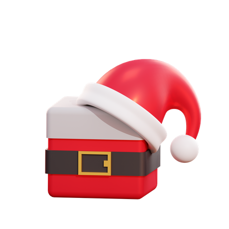 Christmas Santa Giftbox  3D Illustration