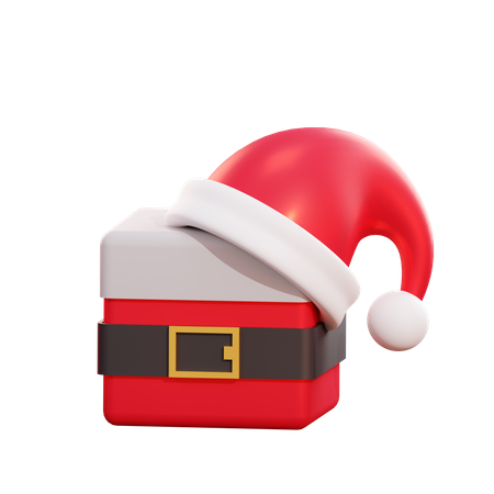 Christmas Santa Giftbox 3D Illustration