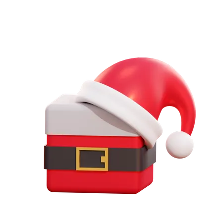 Christmas Santa Giftbox  3D Illustration