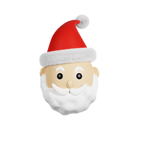 Christmas Santa Head  3D Icon