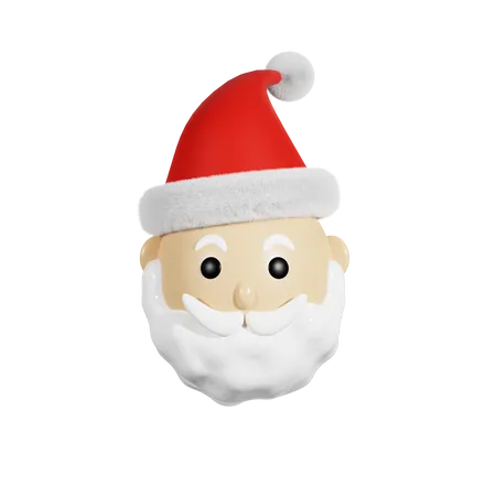 Christmas Santa Head  3D Icon