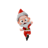christmas santa showing peace sign 3d logo