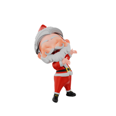 Christmas Santa Showing Something  3D Illustration