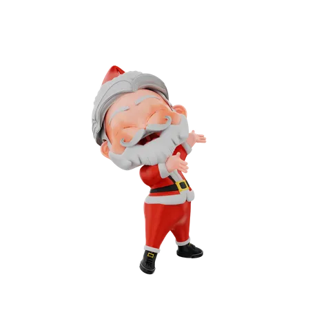 Christmas Santa Showing Something Santa Showing Something Santa Claus Showing Something 3D Illustration