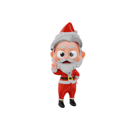 Christmas Santa Showing Up Gesture  3D Illustration