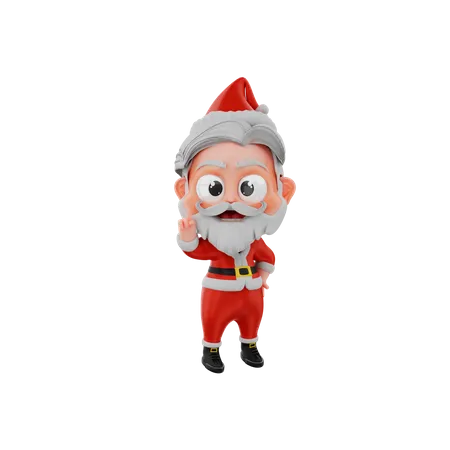 Christmas Santa Showing Up Gesture  3D Illustration