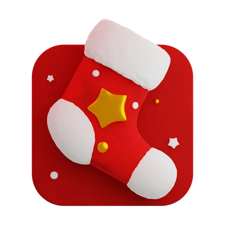 Christmas santa sock  3D Icon