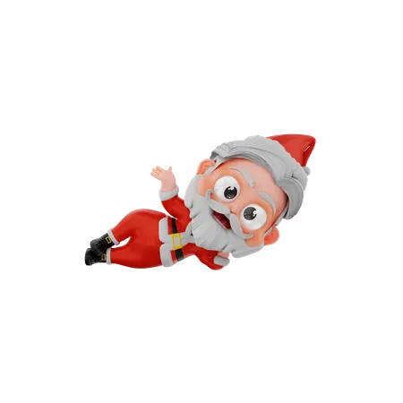 Christmas Santa Weaving Hand While Sleeping  3D Illustration